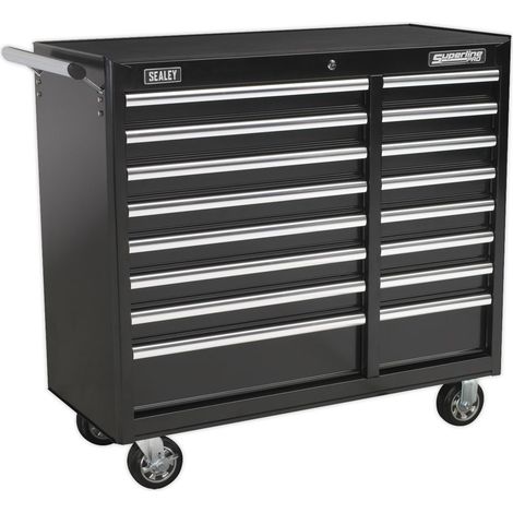 Sealey Rollcab 16 Drawer with Ball-Bearing Slides Heavy-Duty - Black AP41169B