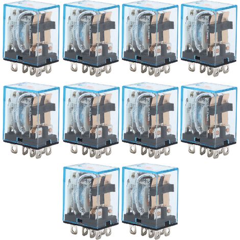 Packung mit 10 Zwischenrelais (8-polig), 2 Schließer, 2 Öffner, 110 V elektromagnetisch (1/5)