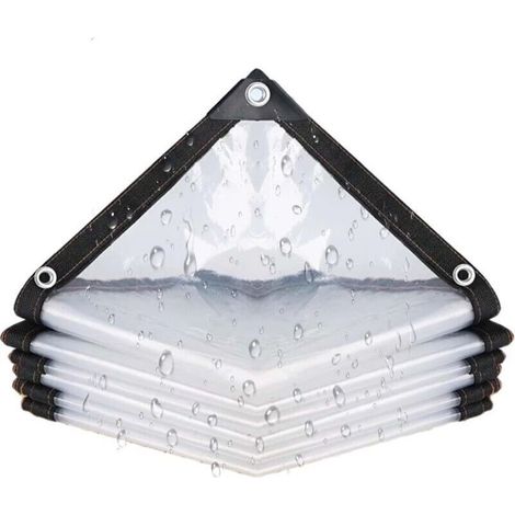 1x2m Bâche Étanche Transparente avec Œillets, Bâche Imperméable pour Poulailler, Bache Transparentes Exterieur Plastique, Bâches De Protection Résistante À La Poussière Et À La Pluie (1/5)