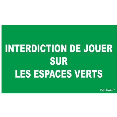 Panneau Interdit de jouer sur les espaces verts - Rigide 330x200mm - 4160344