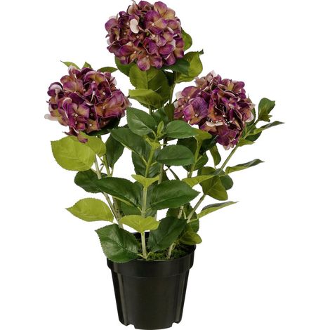 Mica Decorations Kunstpflanze Hortensie im Topf violett Ø 40 x 65 cm Pflanze