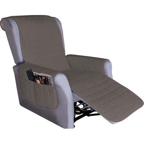 Copripoltrona per Poltrona reclinabile Relax con Doppie Tasche  Tabacco