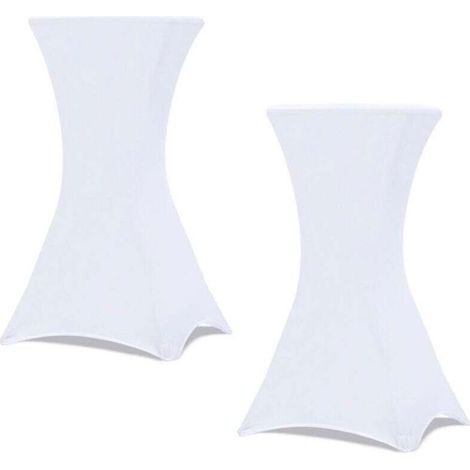 Lot de 2 housses blanches pour table haute pliante 105 CM (1/4)