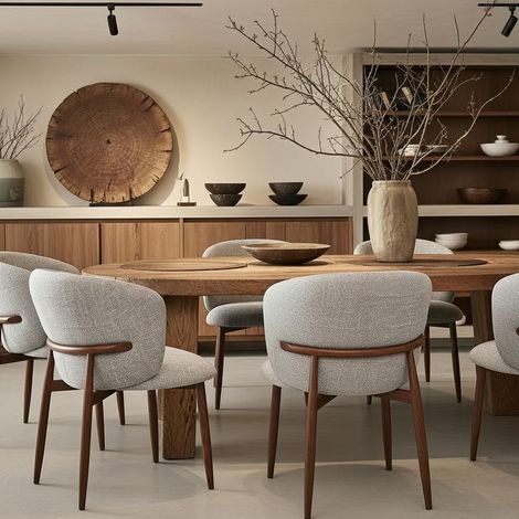 Mila - Lot de 2 Chaises en tissu taupe et pieds métal (1/5)