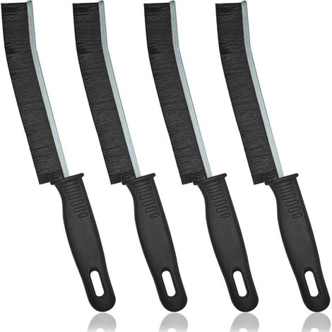 Brosse Nettoyage, Brosse De Nettoyage des Interstices, Brosse Joint Carrelage, Ustensiles de Ménage Multifonctionnelle, Outil de Nettoyage pour la Cuisine, Les Toilettes, Fenêtre (4, Noir) (1/5)