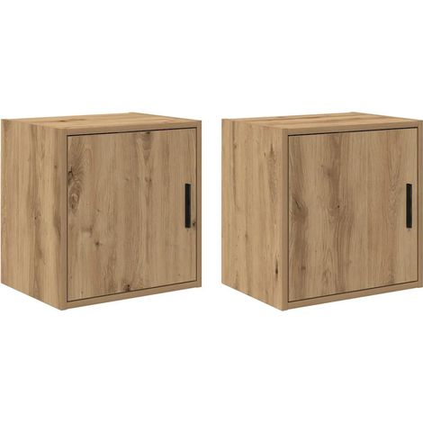 Lot de 2 armoires murales garage rangement pratique 40 x 30 x 41 cm en bois d'ingénierie chêne artisanal (1/5)