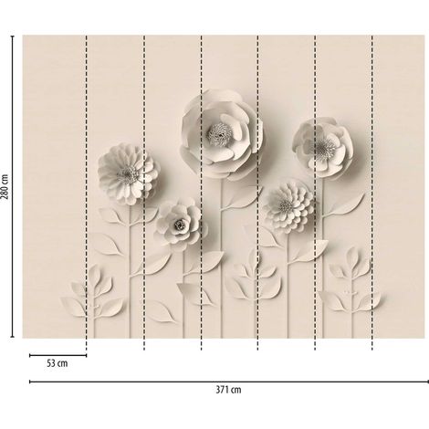 A.S. Creation Fototapete Livingwalls The Wall 382931 Ein Motiv pro Rolle 3.71 x 2.80 m Blumenoptik Beige (1/3)