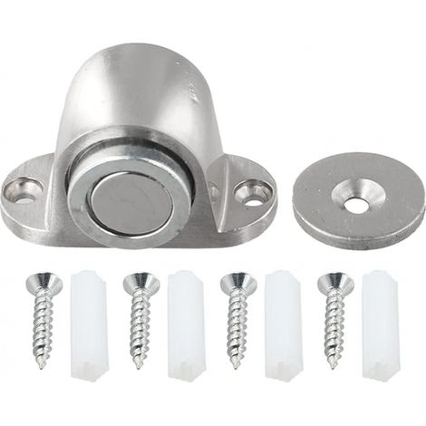 Butée porte magnétique acier inox avec vis argent 2pcs (1/5)