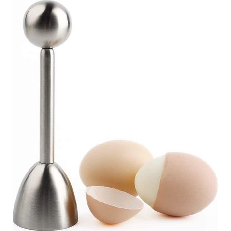 Dailygoody – Eieröffner – Eierschneider – Perfektes Frühstückserlebnis – Silber – Eierschalentrenner – Für harte und weiche Eier – Manuell (1/5)