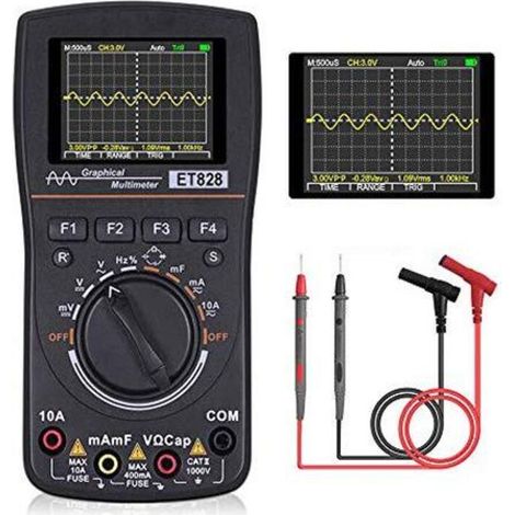 ET828 2-in-1 Intelligent Digital Oscilloscope Multimeter, with 1 MHz Bandwidth Sampling Rate (1/5)