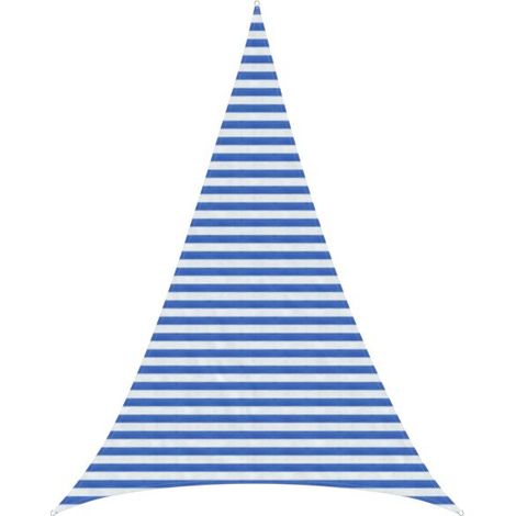Voile d'ombrage bleue et blanche, 3 x 4 x 4 mètres, PEHD (1/5)
