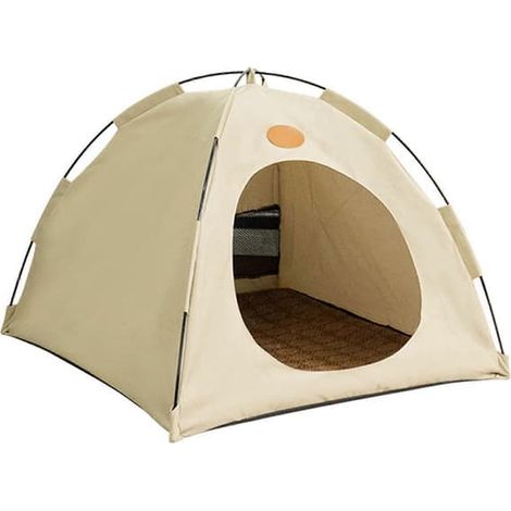 chenilsTente pour animaux de compagnie Cat Pops-sUp, niche légère et portable pour chien, utilisation intérieure, beige (1/5)