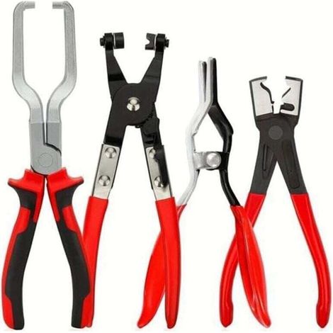 Ensemble d'outils pour colliers de serrage : pinces de ligne (4 pièces), pinces de déconnexion électrique, extracteur de relais (1/4)