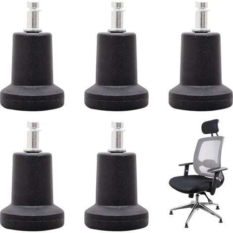 Jeu de 5X Planeur pour Chaises de Bureau, Pieds Fixes à roulettes de Remplacement pour Le Bureau et la Maison