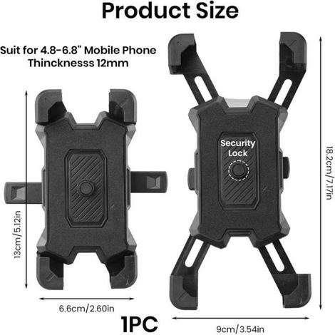 Support Téléphone Guidon - Universel 5,5 À 7,9 Pouces - Pour Vélo Moto Scooter VTT Trottinette Électrique - Rotation 360° - Fixation 21 À 30 Mm - 1 Pièce (1/5)
