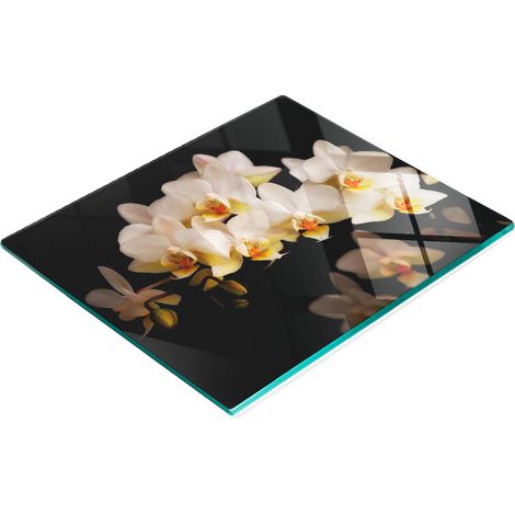 Tabla de cortar de cristal para cocina con diseño decorativo de orquídeas, 60x52 cm. (1/5)