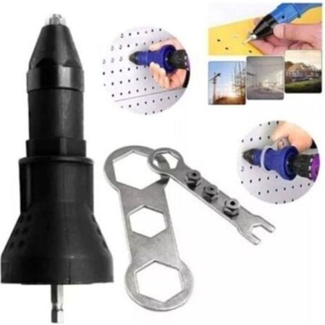 Pince à riveter électrique pour perceuse sans fil électrique riveteuse riveteuse adaptateur pistolet à riveter sans fil kit d'ou