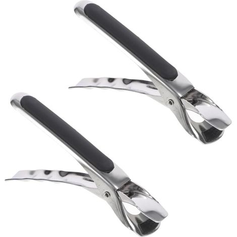 Set of 2 stainless steel air fryer tongs with silicone handles for dishes, bowls, pots and plates (1/4)
