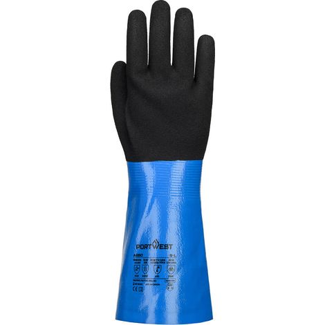 Chem Cut D330 Nitrile Gauntlet - Taille Xl - Bleu/noir - Portwest