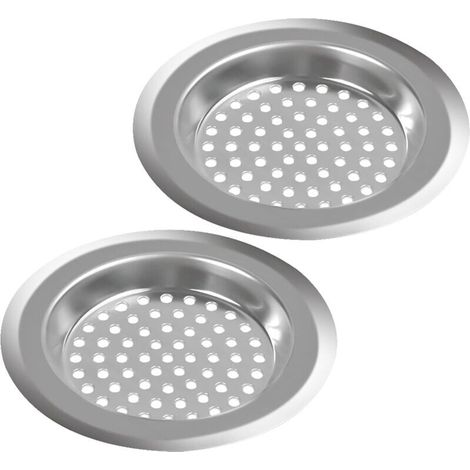 Sink Drain Plug - 2-Piece Kitchen Sink Filter Set, Stainless Steel Sink Filter, Bathroom Sink Filter, Kitchen Sink Grid to Isolate Slag and Prevent Clogging - 60mm (1/4)
