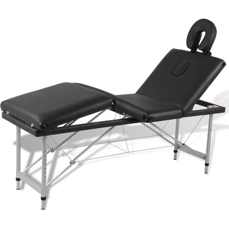 Table de massage pliable,Lit de Massage, Lit Cosmétique Pliante Noir 4 zones avec cadre en aluminium CNEI876211 (1/5)