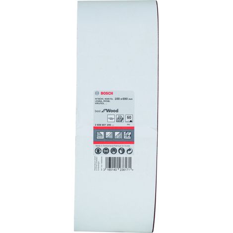BOSCH JUEGO DE BANDA LIJADORA, 10 PIEZAS 100 X 690 MM, 40 TAMAÑO DEL GRANO 60