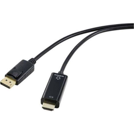 DisplayPort / HDMI Câble adaptateur Fiche mâle DisplayPort, Fiche mâle HDMI-A 2.00 m noir RF-5179188 Câble DisplayPort S603012 (1/5)