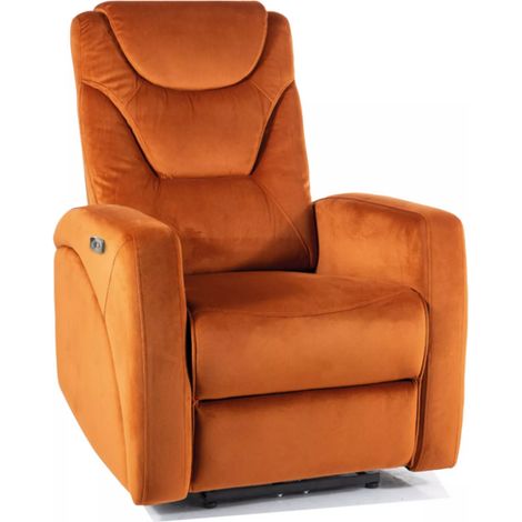 Fauteuil extensible en velours "Kronos" - Velvet - Orange - l 79 x H 107 cm - Livraison gratuite (1/5)