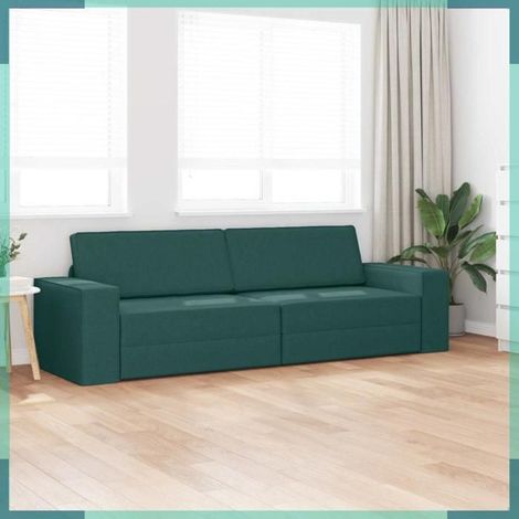 4106719 Canapé-Lit 200cm Vert foncé tissu (1/5)