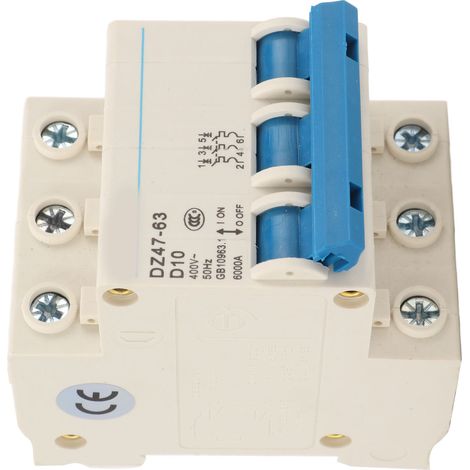 Disjoncteur miniature ignifugé tripolaire automatique pour immeuble de bureaux 400 V DZ47 63 10 A (1/5)