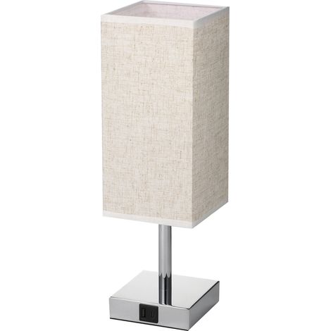 Lot de 2 lampes de table de chevet en tissu avec ampoule LED blanc chaud, commande tactile, ports de charge USB A Type C, 3 niveaux à intensité variable pour salon, chambre à coucher, bureau, café, ma (1/5)