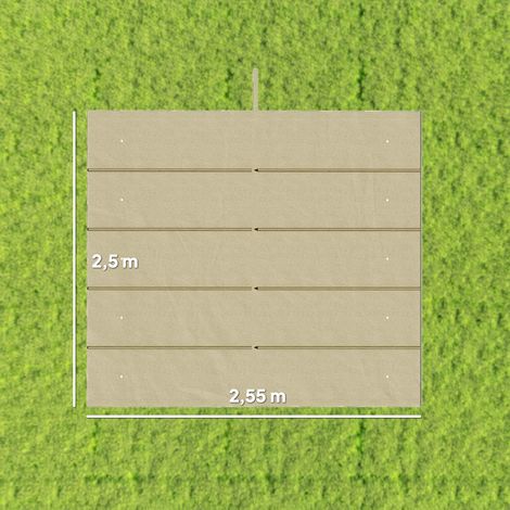 Ersatzdach für 3 x 3 m Pergola, einziehbar, mit Regenabflusslöchern, wetterfest, Polyester, Beige 250 x 255 cm Beige (1/5)