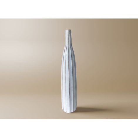 Deco In Paris – Vase soliflor en résine blanche H76 cm – Finition texturée – Diamètre 16 cm – Design minimaliste pour intérieur moderne
