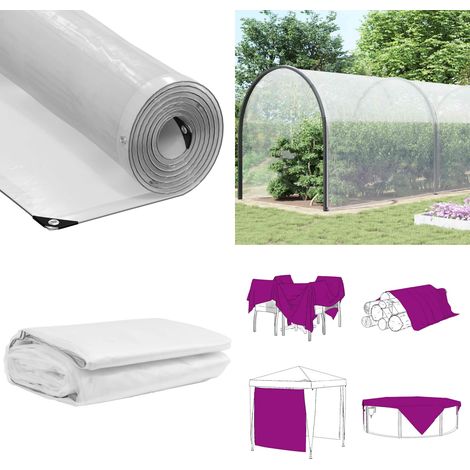 vidaXL Transparente Plane mit Ösen 8x12 m Polyethylen (1/5)