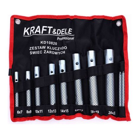 Coffret de clés à bougie de préchauffage 10 pièces – Acier CRV – Tailles 6X7 à 20X22 – Pour moteurs diesel