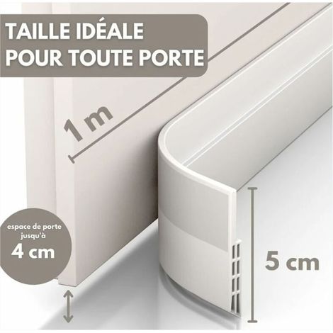 Guarnizione inferiore e paraspifferi per porta - NUOVA guarnizione inferiore isolante per porta (facile da installare), ideale per isolare da freddo, rumore e umidità (1 x bianca) (1/4)