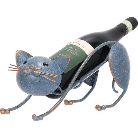 Tomfeel Weinflaschenhalter aus Eisen, liegende Katze, freistehendes Weinregal für Zuhause