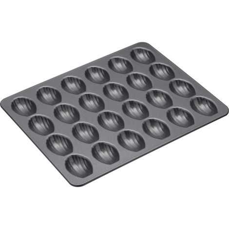 MasterClass KCMCHB92 Mini bandeja para magdalenas con antiadherente libre de PFOA, robusto acero al carbono de 1 mm, molde para pastel con 24 orificios, gris