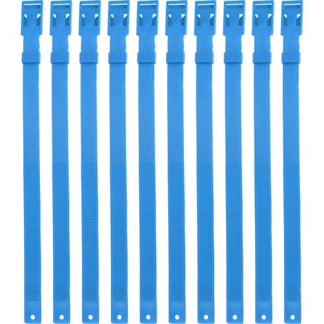 Lot de 10 colliers en PU de 58 cm (23 pouces) réglables pour animaux de ferme (vaches, chevaux, moutons), bleus (1/5)