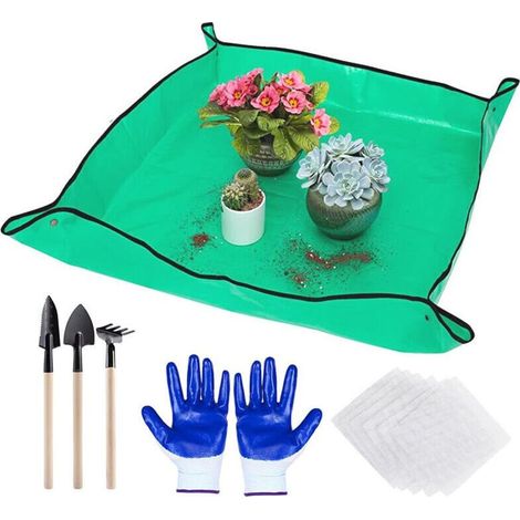 Tapis de rempotage pour plantes d'intérieur, idéal pour le rempotage et le contrôle du terreau. Outils de jardinage, cadeaux pour jardiniers et amoureux des plantes. (1/5)