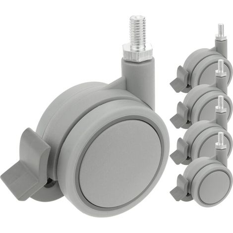 Roulettes pivotantes roue en nylon et polypropylène avec frein 60 mm M10 5 pack (1/5)