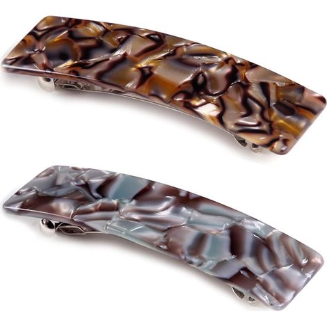 Lot de 2 barrettes auto pour femme, grande pince, adaptée aux cheveux épais et fins. (1/5)