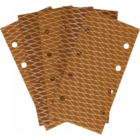Dedra DED7943R3 Anti-Verstopfungs-Schleifpapier-Klettverschluss Nr. 100, 92 x 182 mm, Klettverschluss, 5 Stück (1/2)