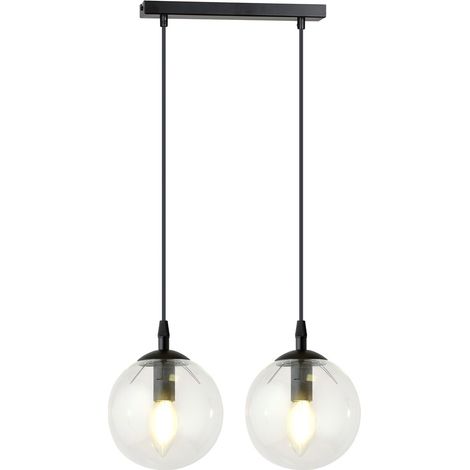 Suspension Emibig Cosmo 2 2xE14 noir/verre clair IP20 (1/5)