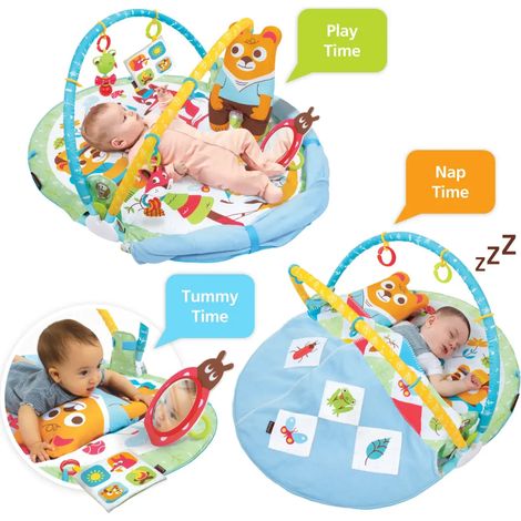 Palestrina Pieghevole Neonato Bambino Suoni Copertina Giochi 90x91 cm (1/5)