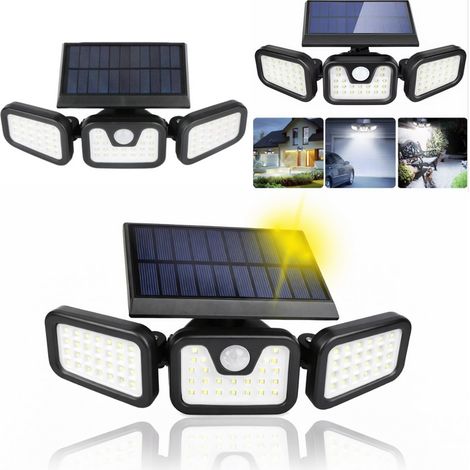 Solar-Gartenleuchte, Stehleuchte für den Außenbereich mit Sensor, Wandmontage, 3-in-1-LED