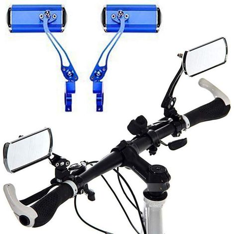 Blaue Fahrradspiegel (Paar), Aluminiumspiegel für modifizierte Mountainbikes, blauer Fahrradlenkerspiegel, Fahrradzubehör. (1/5)