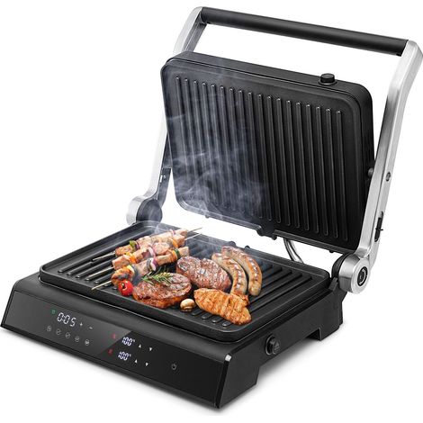 3-in-1 Electric Panini Press Grill 4-Slice Sandwich Maker Non-Stick Coated Plate (1/5)