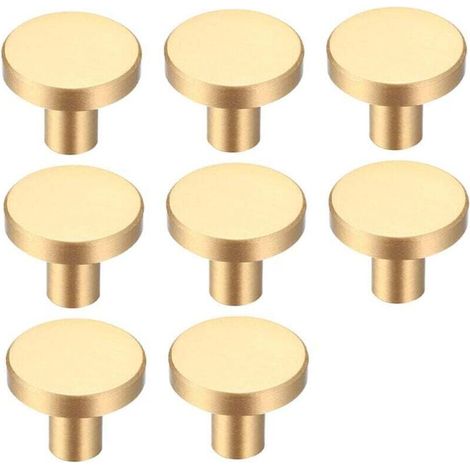 8PCS Bouton de Meubles Poignee Meuble Laiton Bouton 30x20mm Tiroir Poignée Boutons de Tirage Rond Boutons de Porte avec vis de 25mm