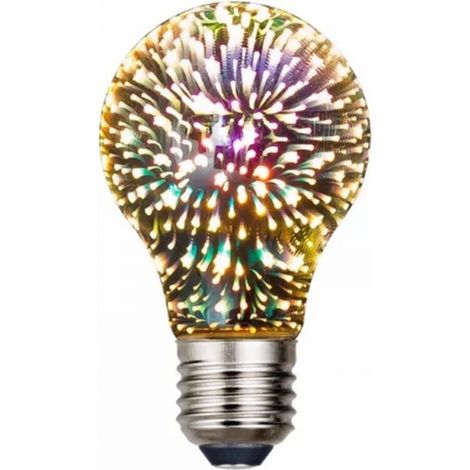 Ampoule LED avec effet feu d'artifice 3D pour un éclairage d'ambiance décoratif E27 A60 5W 80lm 360° 230V aucun scintillement, non-gradable (1/5)
